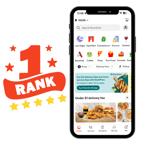 Rank Number 1 On DoorDash